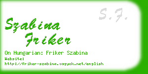 szabina friker business card